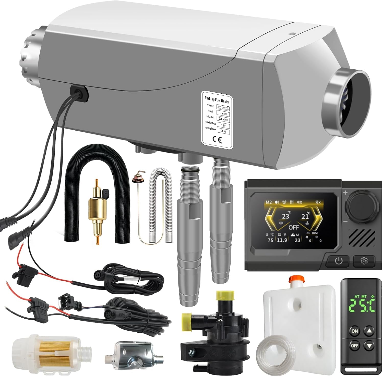 9kW 12V Dual Brushless Diesel Heater Air Water Combo All in One